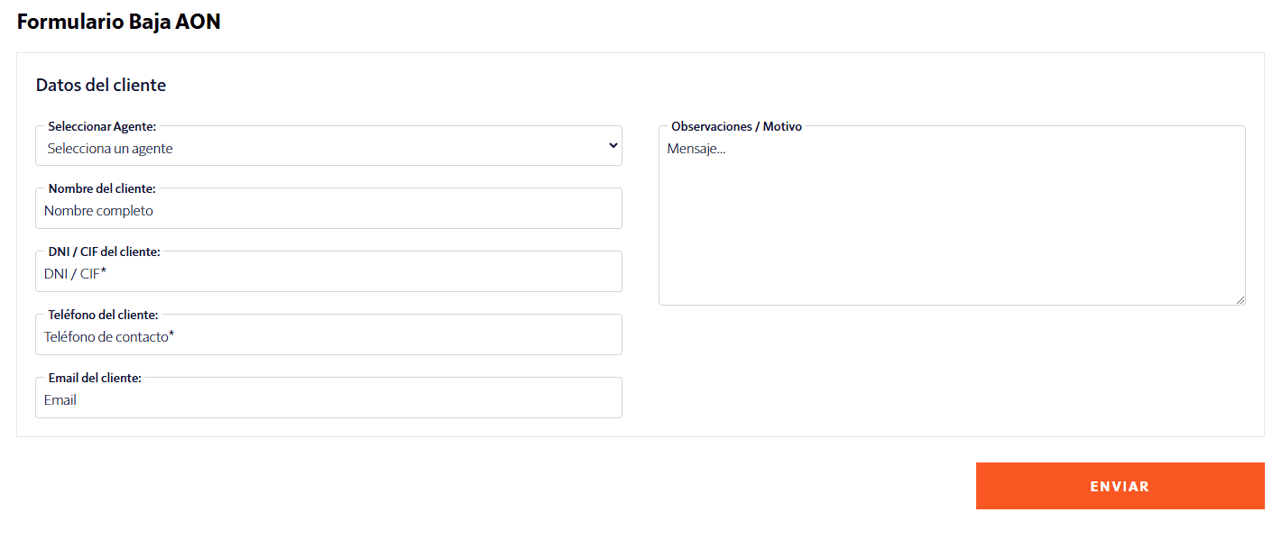 Captura del formulario de recobros